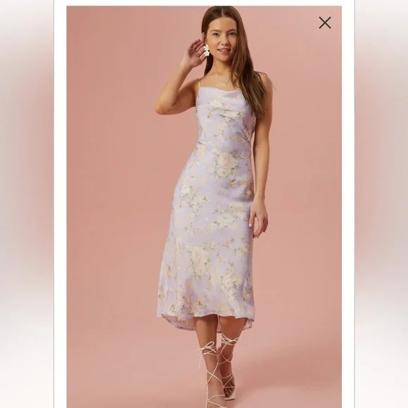 New with tags altard state Blythe floral satin slip dress - Picture 2 of 4